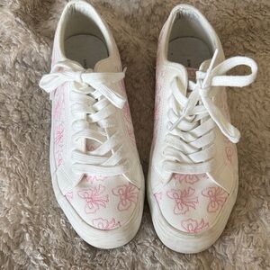 Sincerely Jules White Sneakers with Pink Floral Design